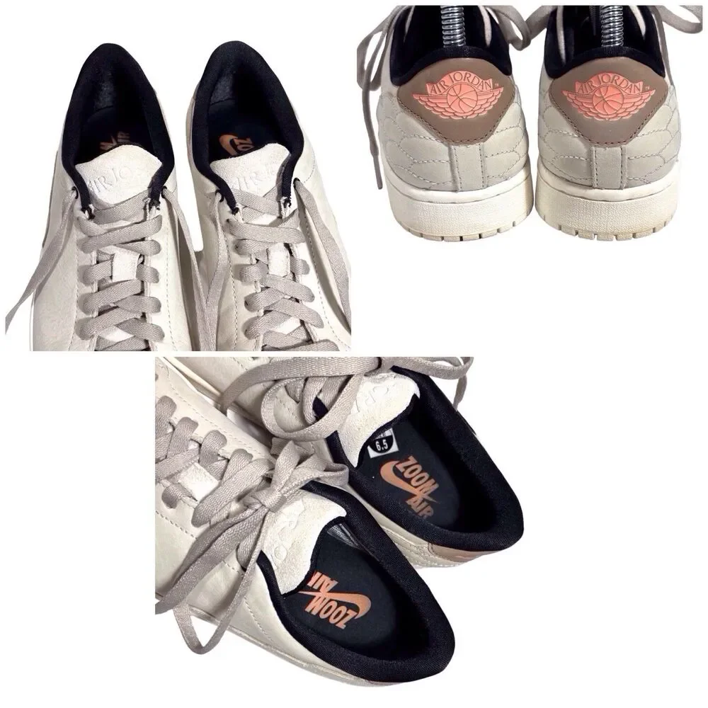 Air Jordan 1 Centre Court Sneakers Mens Size 6.5 Light Bone Athletic DO7443-061